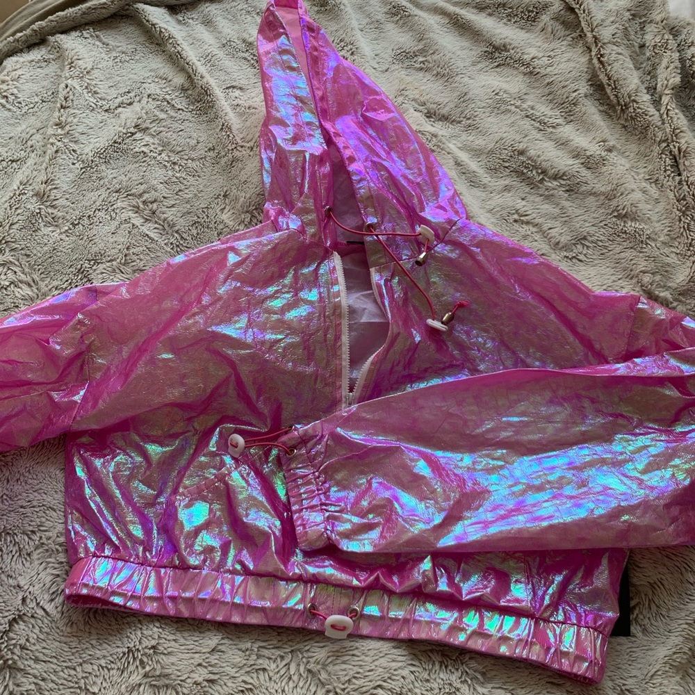Iridescent Crop Windbreaker